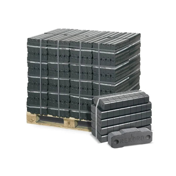 Rekord Braunkohlebriketts  1000 kg Palette (40 × 25 kg Gebinde) – Langs brennende Ofen- und Kaminbriketts