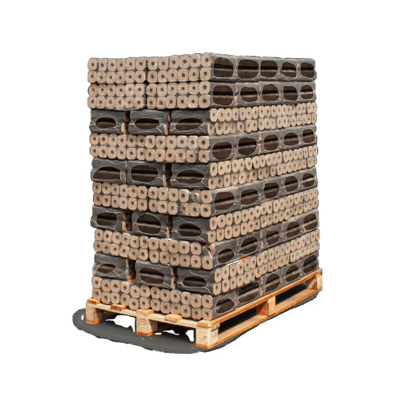 HEIZFUXX Pinikay Octagon Hartholzbriketts – 960-kg-Palette (96 × 10 kg)