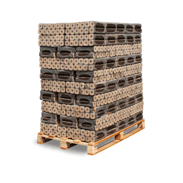 HEIZFUXX Pinikay Quadro Hartholzbriketts – 960-kg-Palette (96 × 10 kg)