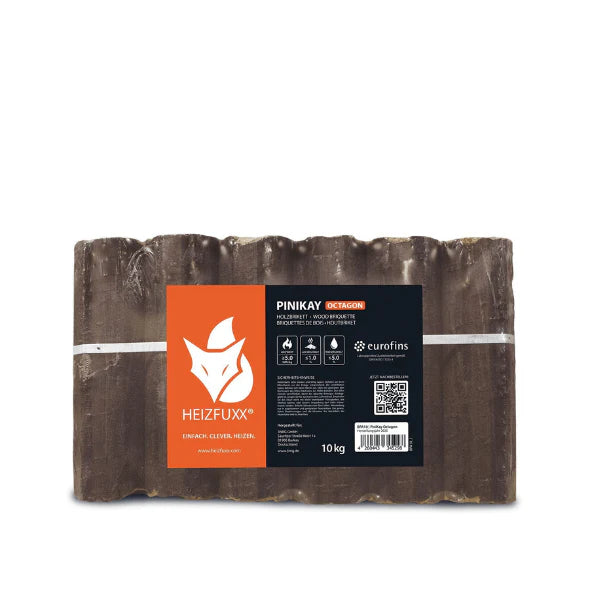 HEIZFUXX Pinikay Quadro Hartholzbriketts – 960-kg-Palette (96 × 10 kg)