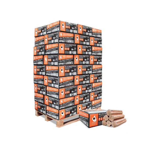 HEIZFUXX BBQ-Buchenholzbriketts – 972-kg-Palette (54 × 18 kg)