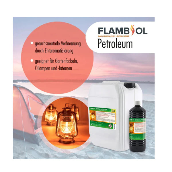 FLAMBIOL® Petroleum-Heizöl – 12 × 20-L-Kanister, schwefelarm & entaromatisiert